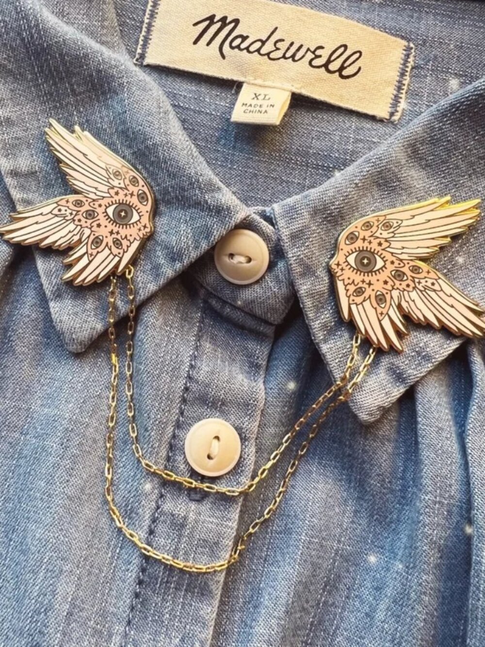 Angel Wing Enamel Pins